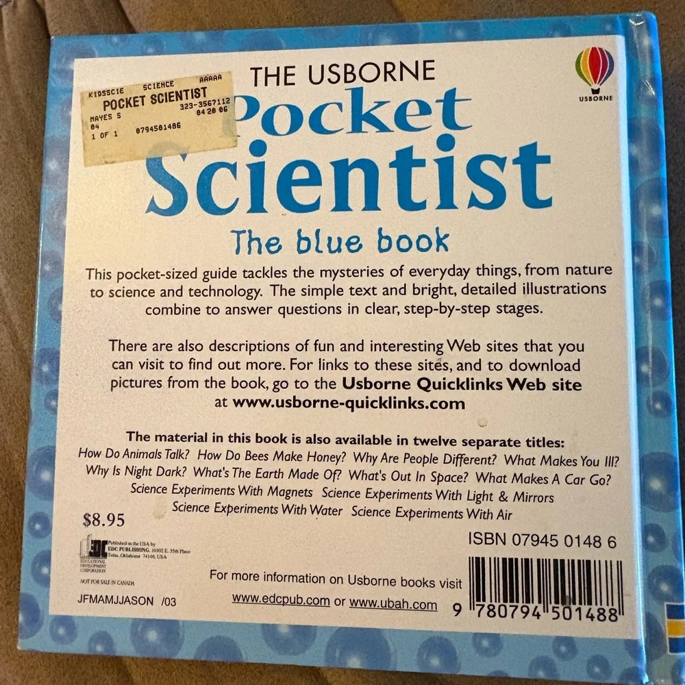The Usborne Pocket Scientist Blue Book EUC